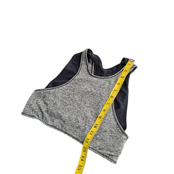 Free People Movement Ace Layered Sports Bra, Mesh, Heathered Grey Black, Small - Picture 5 of 7